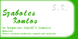 szabolcs komlos business card